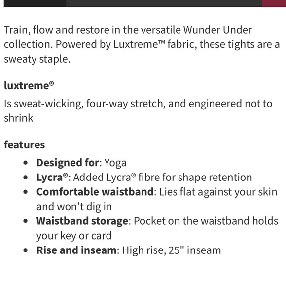 Lululemon Wunder Under Luxtreme 25“ - Picture 5 of 8